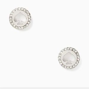 🆕 Kate Spade Spot The Spade Pave Halo Spade Studs in Silver